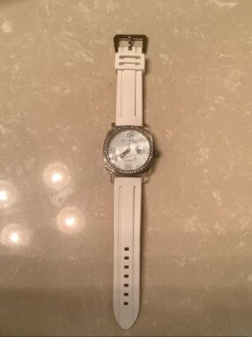 Dooney & Bourke White Silicone Crystal Accent Watch
